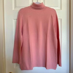 Investments size 2XL ribbed light pink Crowl sweater